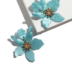 Brinco flor grande resina - Ananogueirasemijoias