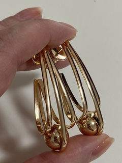 Brinco argola dupla bola banho ouro 18k - comprar online