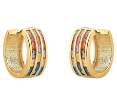 Brinco argola collors banho ouro 18k