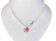 Conjunto Perola pedras col banho ouro 18k - comprar online