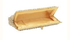 Clutch strass e pérolas dourada na internet