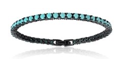 Pulseira riviera ródio negro TURQUESA