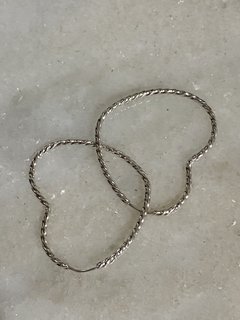 Brinco argola coração prata P