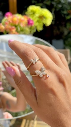 Anel borboleta banhado a ouro 18k na internet