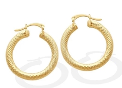 Brinco argola escam banho ouro