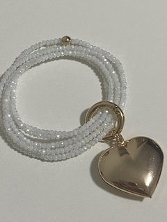 Pulseira cristal pingente coração - loja online