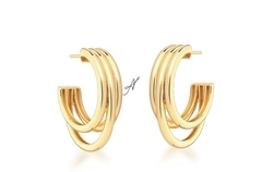 Brinco argolas banho ouro 18k