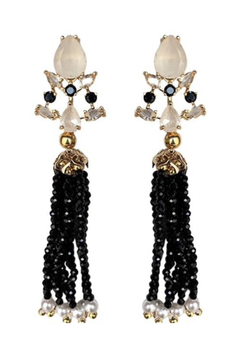 Brinco tassel cristais banho ouro 18k - loja online