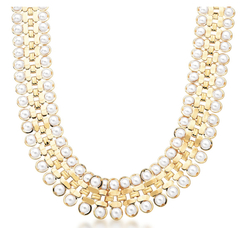 Colar Perola duplo banho ouro 18k
