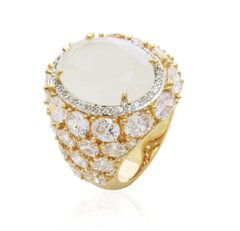 Anel cravejado com pedra banhado a ouro 18k - comprar online