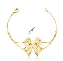 Pulseira borboleta banhada a ouro 18k