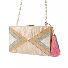 Bolsa acrílico nude tassel - comprar online