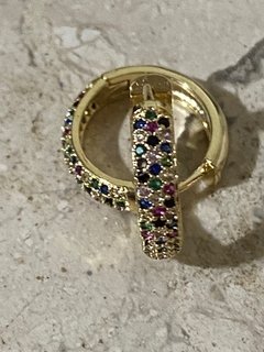 Argola colorida banhada a ouro 18k