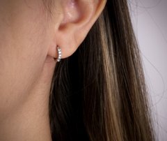 Argola ródio branco zircônia p - comprar online