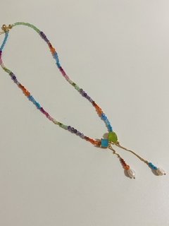Colar choker cristais banhados a ouro 18k