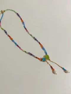 Colar choker cristais banhados a ouro 18k