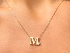 Imagem do Correntinha letra zirconia banho ouro 18k