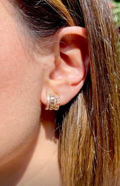 Brinco argola tripla banhada a ouro 18k na internet