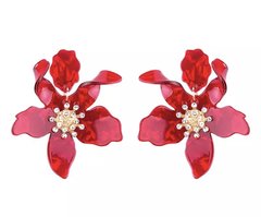 Brinco flor grande resina - comprar online