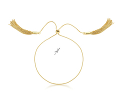 Pulseira ajustável com franjas banha ouro 18k