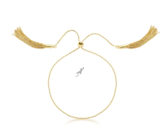 Pulseira ajustável com franjas banha ouro 18k