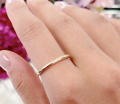 Anel Pontos Zirconia Branca Banhado a Ouro 18K