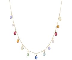 Colar gotas coloridas banhado a ouro 18k - comprar online