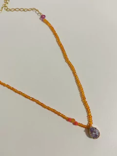 Colar choker cristais banhados a ouro 18k - loja online