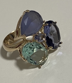 Anel 3 cores banho ouro 18k - comprar online