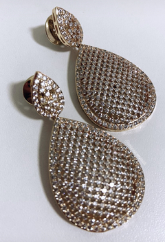 Brinco dourado cravejado - comprar online