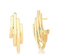 Argola fileiras múltiplas banhada a ouro 18k - comprar online