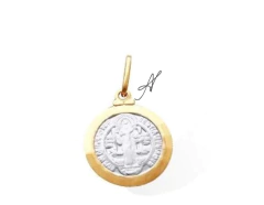 Pingente São Bento banho ouro 18k