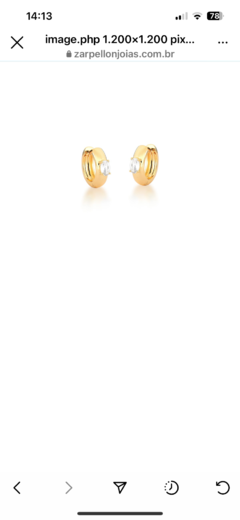 Brinco Argola Zircônia Oval cristal Banhada a Ouro