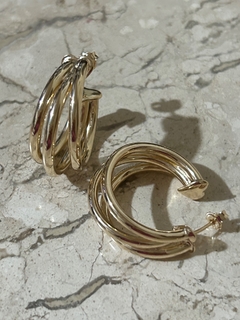 Brinco arg 3 fios banho ouro 18k