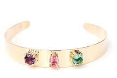 Bracelete cristais coloridos banhado a ouro 18k