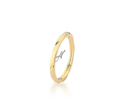 Anel trancado fino banho ouro 18k