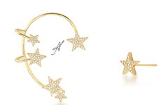 Brinco estrela banhado a ouro 18k