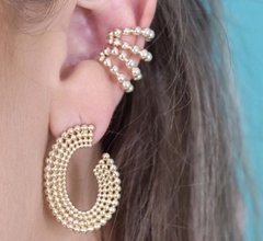 Brinco argola bolinha banhado a ouro 18k - comprar online