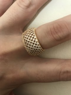 Anel vazado com zirconia cristal e dourado - comprar online