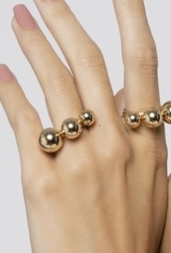 Anel esferas banhada a ouro 18k - comprar online