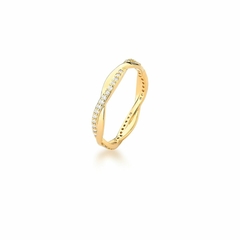 Anel trancado banho ouro 18k