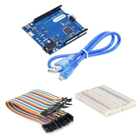 Kit Arduino Leonardo + Protoboard 400 + 40 Cables