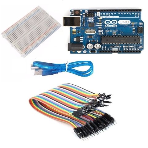 Kit Arduino Uno Desmontable + Protoboard 400 + 40 Cables