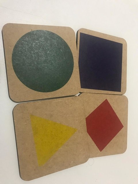 Classificação de formas 16 cartões em mdf estampado