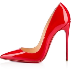 Scarpin vermelho verniz sola vermelha