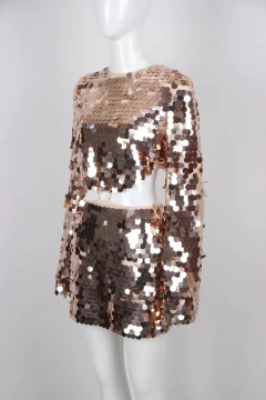 Vestido curto dourado lantejoulas - Lys Shoetique