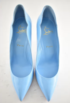Scarpin Azul Verniz Sola Vermelha - Lys Shoetique