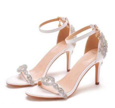 Sandália noiva strass delicate