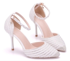 Sapato noiva pérolas e strass