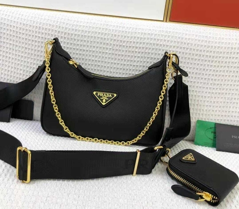 Bolsa P RE EDITION corrente dourada